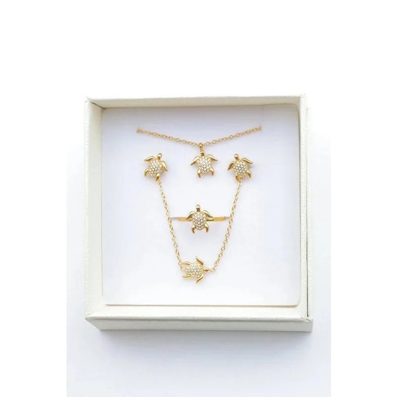 Parure de bijoux avec boîte en acier inoxydable