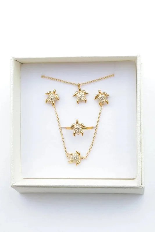Parure de bijoux avec boîte en acier inoxydable