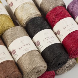 Sensy Premium 2mm Sparkle - 250 m Sznurek do makramy, 90% polipropylen / 10% poliester