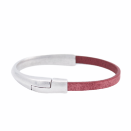 AMACAYACÚ (Silber) Lederarmband mit Magnetverschluss