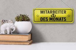 Targa in metallo nota 27x10 cm impiegato del mese cartello decorativo giallo