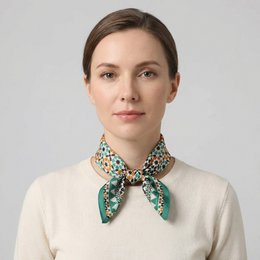 Green Square Silk Scarf Sabika