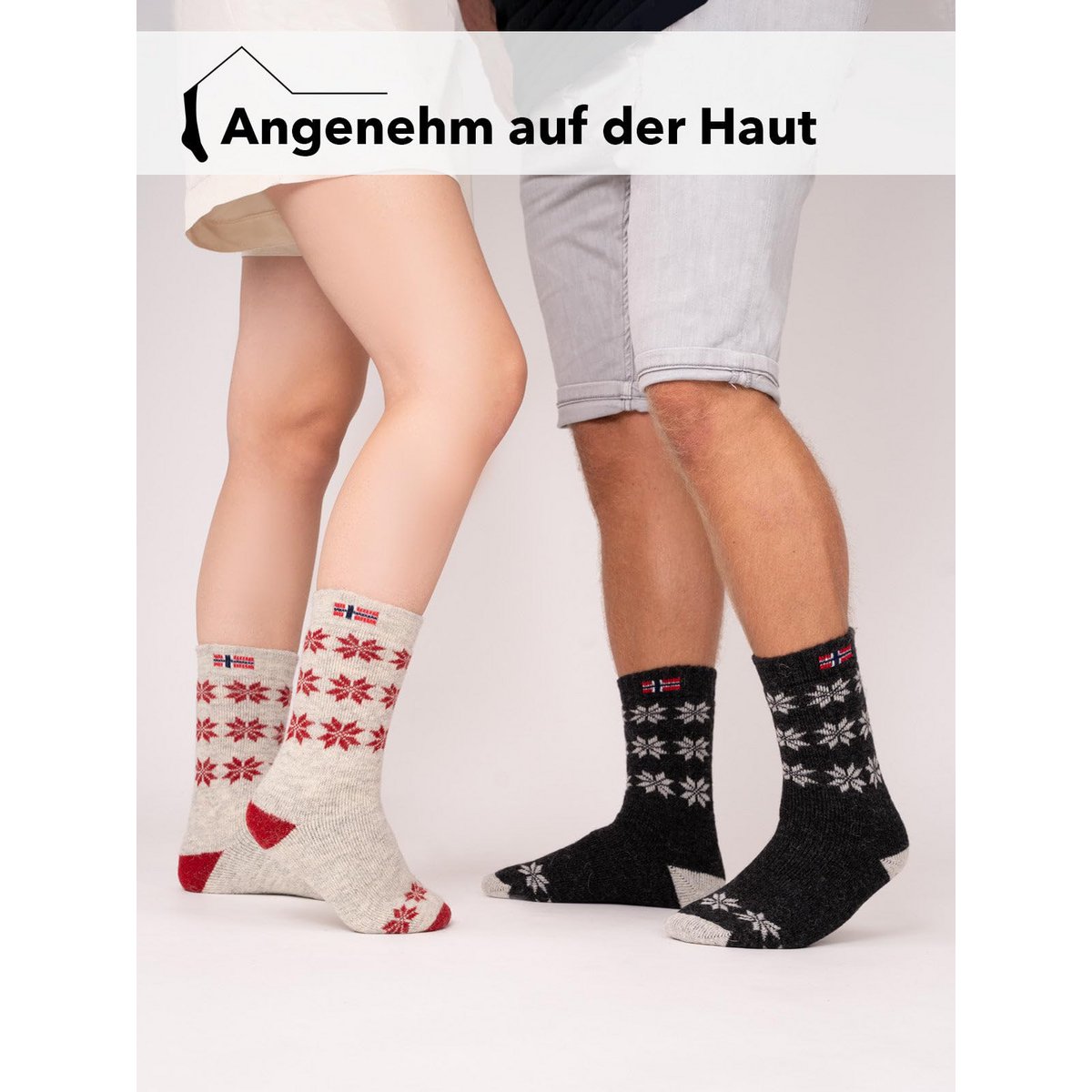 A few 80% wool socks Norway flag and star design