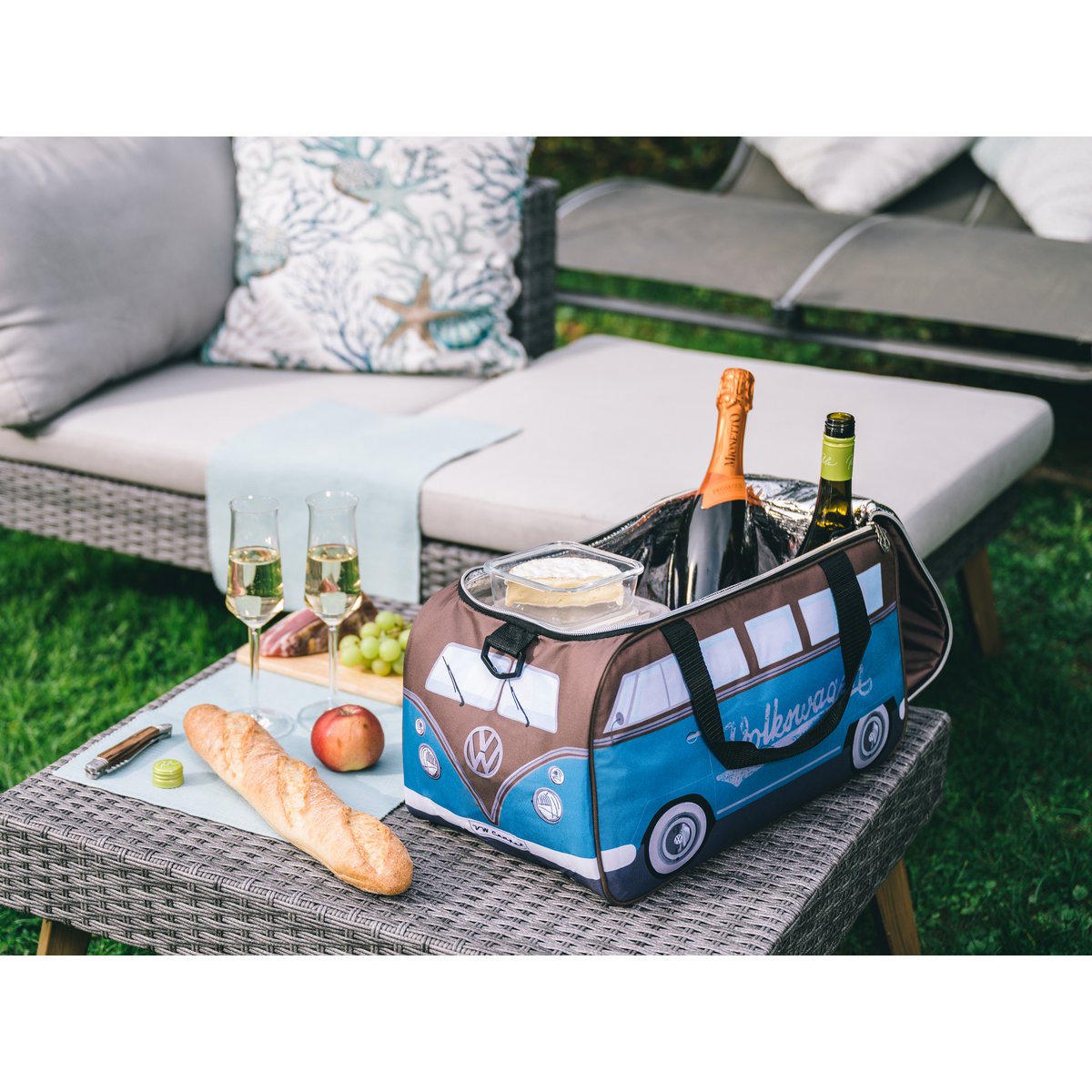 Volkswagen VW T1 Bus Kühltasche (25 l) - Petrol & Braun