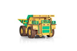 Eco Wood Art (EWA) 3D-Puzzle aus mechanischem Holz, Bergbau-Muldenkipper Belaz-7513E, 4219, Farbe Gelb und Grün, 17 x 10 x 9 cm