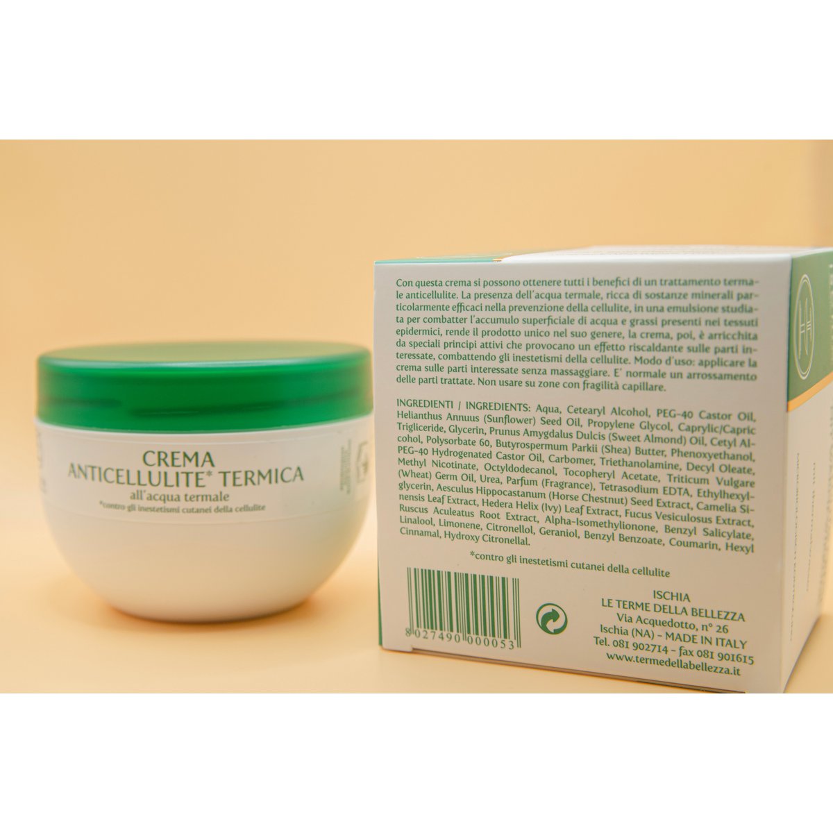 Anti-cellulite creme med termisk effekt - 300 ml krukke