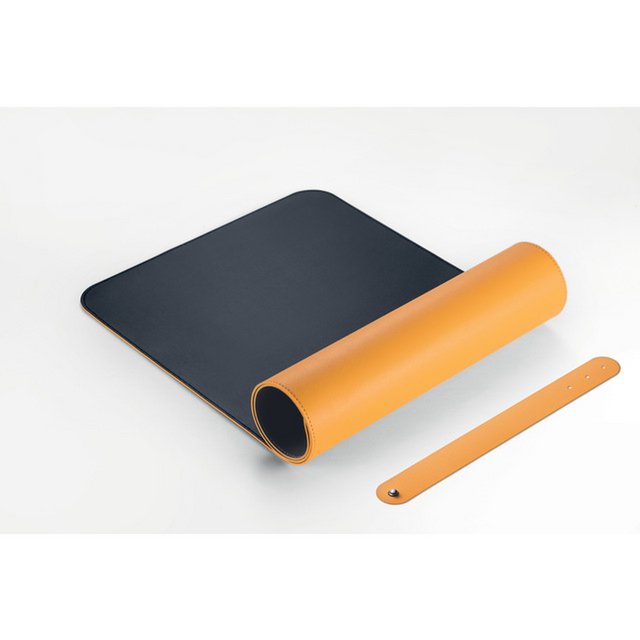 Roll-up måtte Sigel gul-grå, 800x300x2 mm imiteret læder, dobbeltsidet