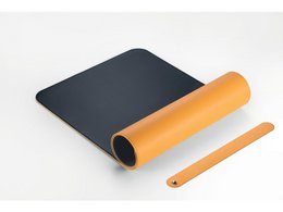 Roll-up måtte Sigel gul-grå, 800x300x2 mm imiteret læder, dobbeltsidet