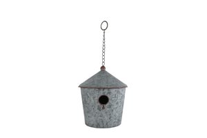 Birdhouse Grey Zink 19x10x22Cm