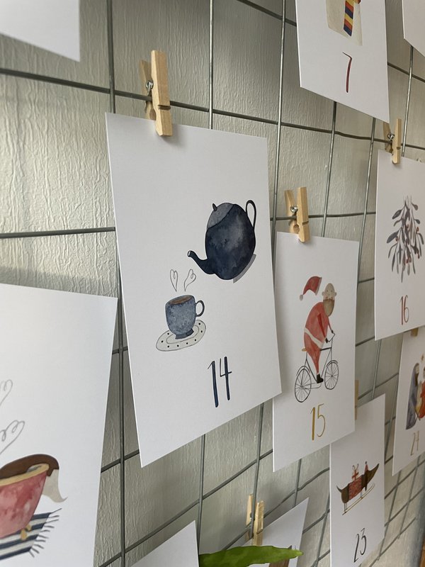 Biglietti calendario dell'Avvento DIN A7
