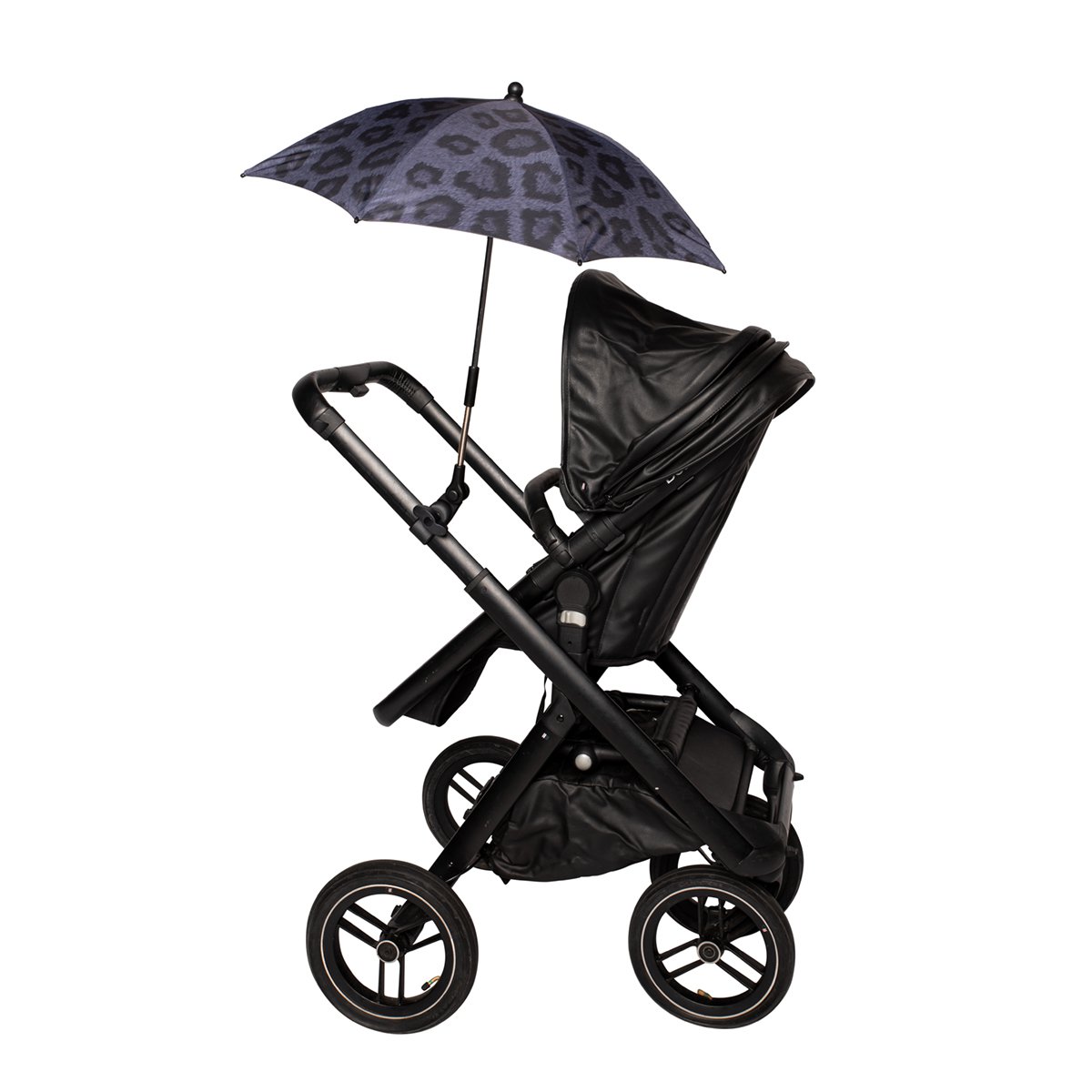Bellasol - Leopard schwarz/grau - Sonnenschirm Kinderwagen/Buggy universal - Spezielle UV-beständige Beschichtung - 1 Jahr Garantie