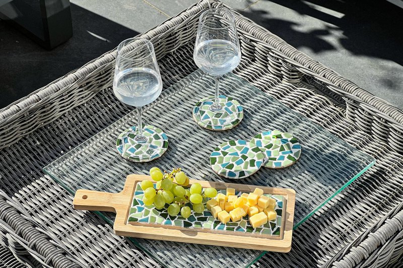 Combi -pakke Mosaic Borrelplank & Coasters