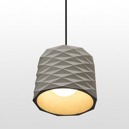 Iluminación colgante de hormigón de color gris
