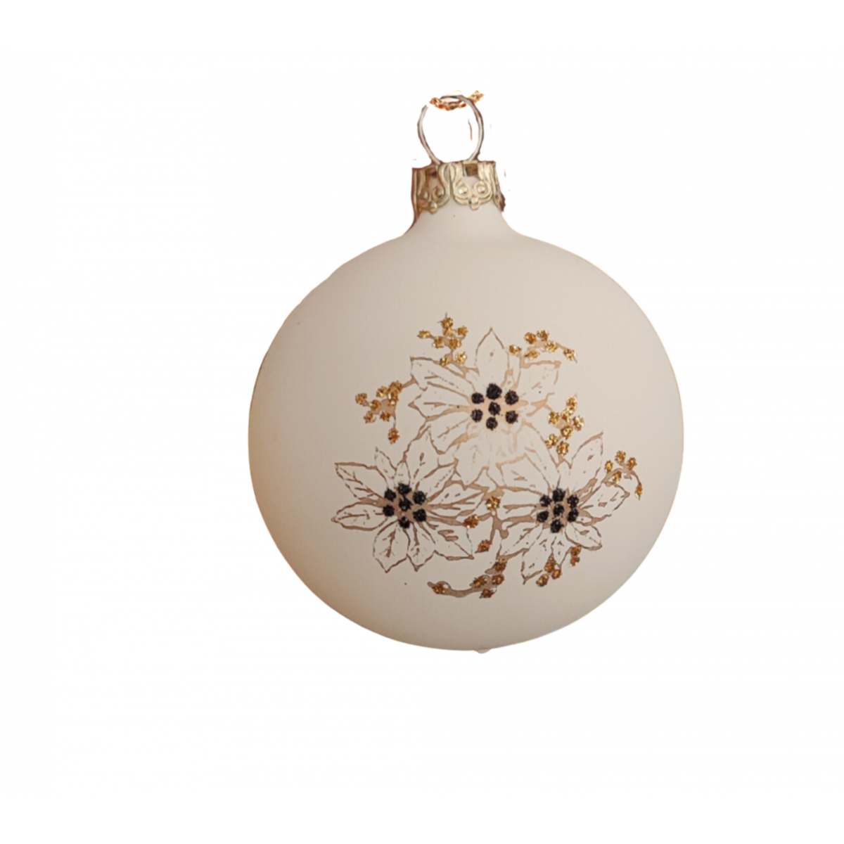 "christmas flower white" - 6 cm Christmas balls soft white matt