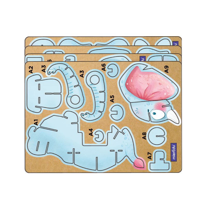 Mieredu - 3D Puzzel Build And Sound - Afrikaanse Olifant