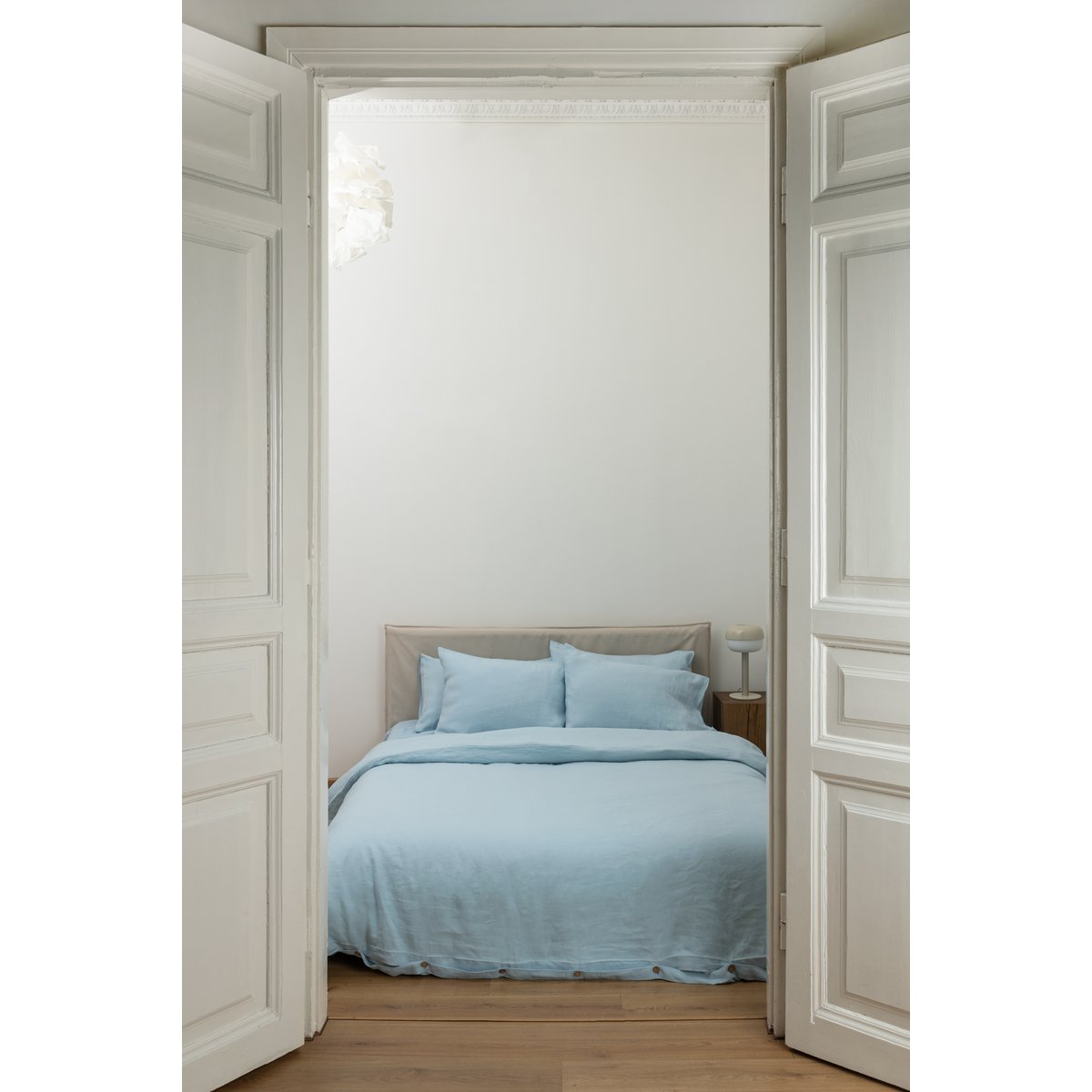 Sky Blue Linen dekbedoverdeksel