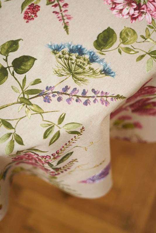 Mantel redondo floral, mezcla de polialgodón, estampado | Botánico