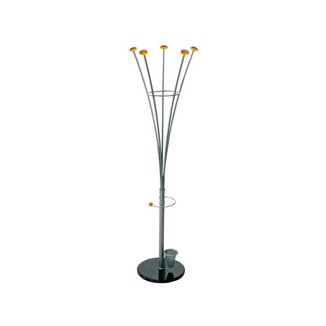 Coat rack Alco silver metal 5 hooks, incl. umbrella stand 188x38cm