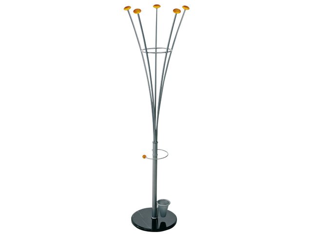 Coat rack Alco silver metal 5 hooks, incl. umbrella stand 188x38cm