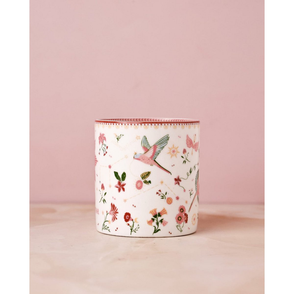 Fine China Coffee Mug - Floral Heart Motif, 300ml