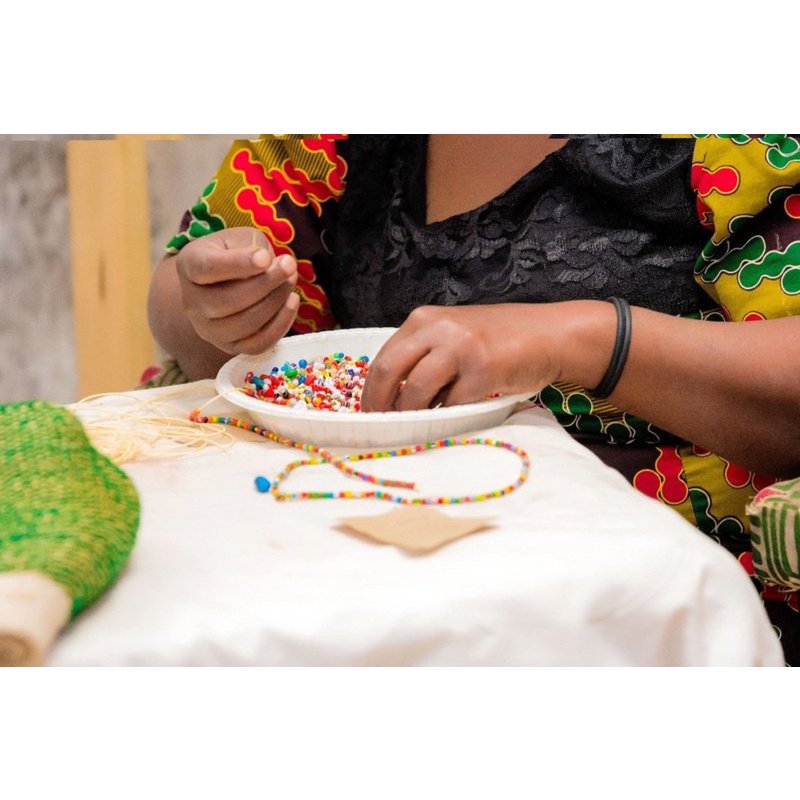 Masai Beaded Bracelet Silver