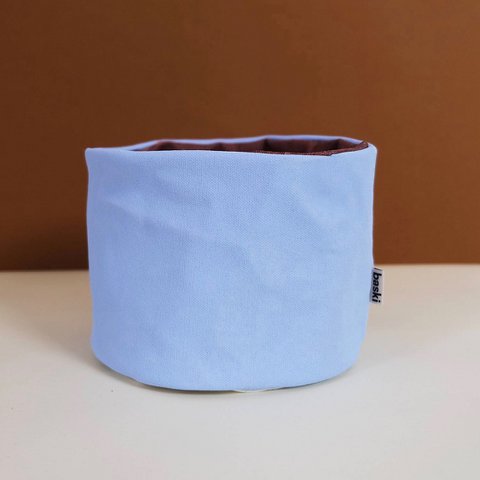 Plant Basket - Planter - Bio Cotton - Natural Sky Blue