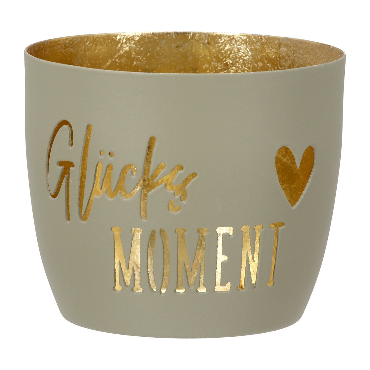 Windlicht Glücksmoment 3-sort. beige; creme; grau, VE 9