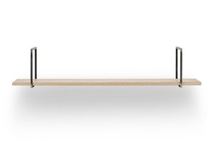 Robustes Eichenholz-Naturoptik-Wandboard mit Schwarzstahl