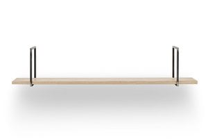 Robustes Eichenholz-Naturoptik-Wandboard mit Schwarzstahl