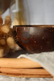Coconut shell made from polished coconut