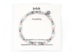Natuursteen armband friendship, zilver en goud