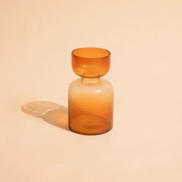 Vase | Mundgeblasenes getöntes Glas Haze Largemouth Two | Braun