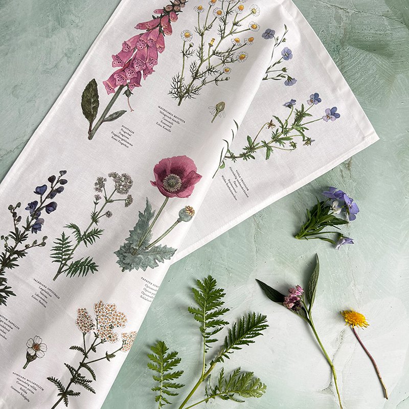 Organic tea towel - Monastery garden