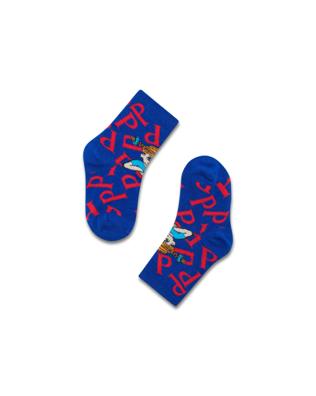koaa – Pippi Longstocking “P” – Easy Socks blue/red