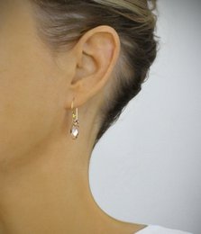 18K gold plated earrings with Golden Shadow crystal drops