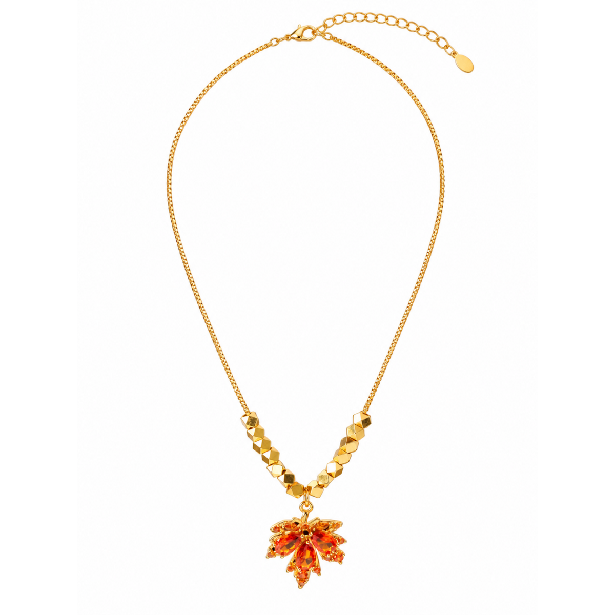 Herfst esdoorn stenen hanger ketting