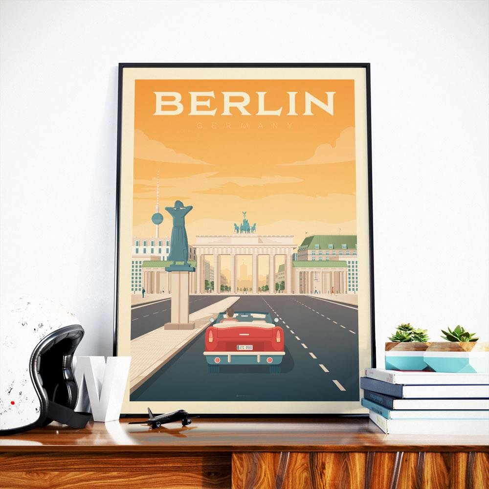 Vintage Berlijnse poster | Premium poster City Berlin Duitsland