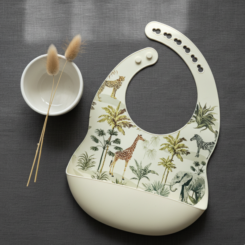 Silikone hagesmæk Jungle - Beige