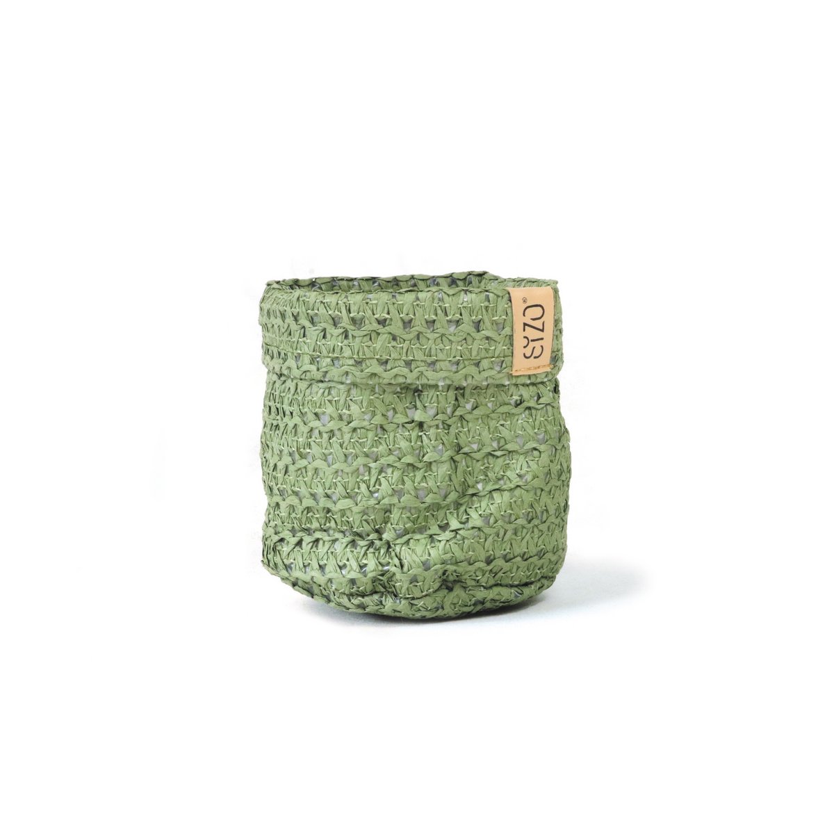 SIZO Knitted Paper Bag Olive with waterproof biodegradable liner