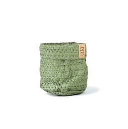 SIZO Knitted Paper Bag Olive z wodoodporną biodegradowalną wyściółką