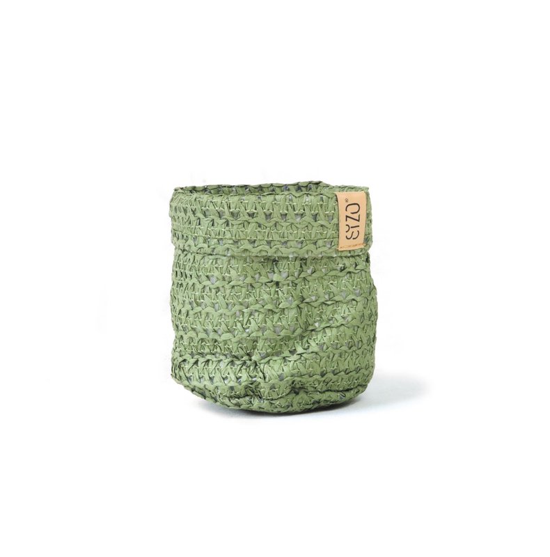 SIZO Knitted Paper Bag Olive z wodoodporną biodegradowalną wyściółką