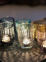 VINTAGE GEKLEURDE GLAZEN 6 ASSORTI 