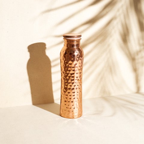 HAMMERED CURVE COPPER BOTTLE 900 ML