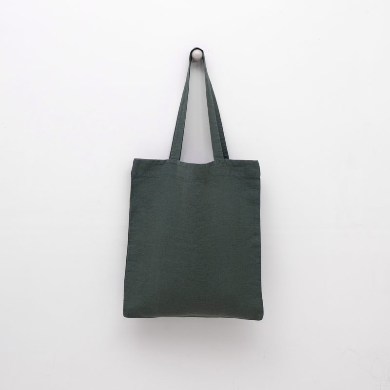 Forest Green Linen Tote Bag