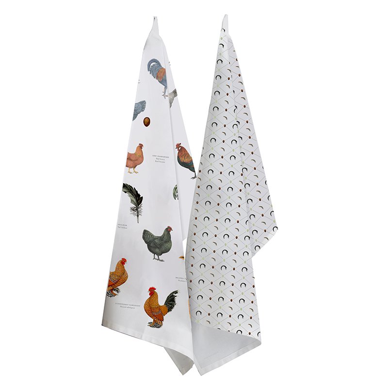 Organic tea towel - Chickens