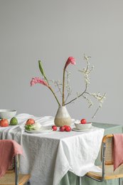 Linen Tablecloth Off White (250x145 cm)