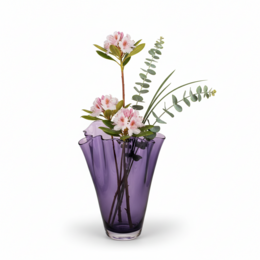 Vase glas bølget violet glas vase bord vase lilla