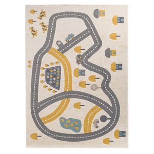 Tapis enfant à poils ras doux CIRCUIT
