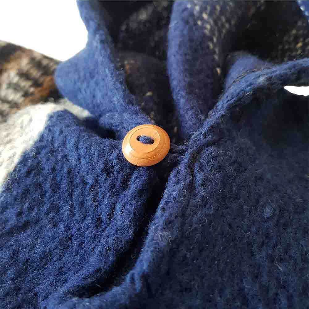 Alpaca Poncho Blue - Made in Ecuador