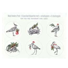 Julekortsæt - 6 forskellige kort med kuverter og segl